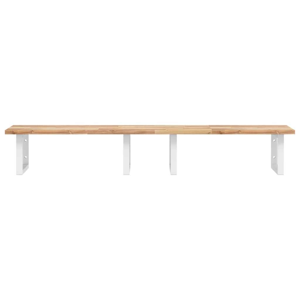 Badkamer wandschap staal en massief acaciahout is nu te koop bij PeponiXL, paradijselijk wonen!