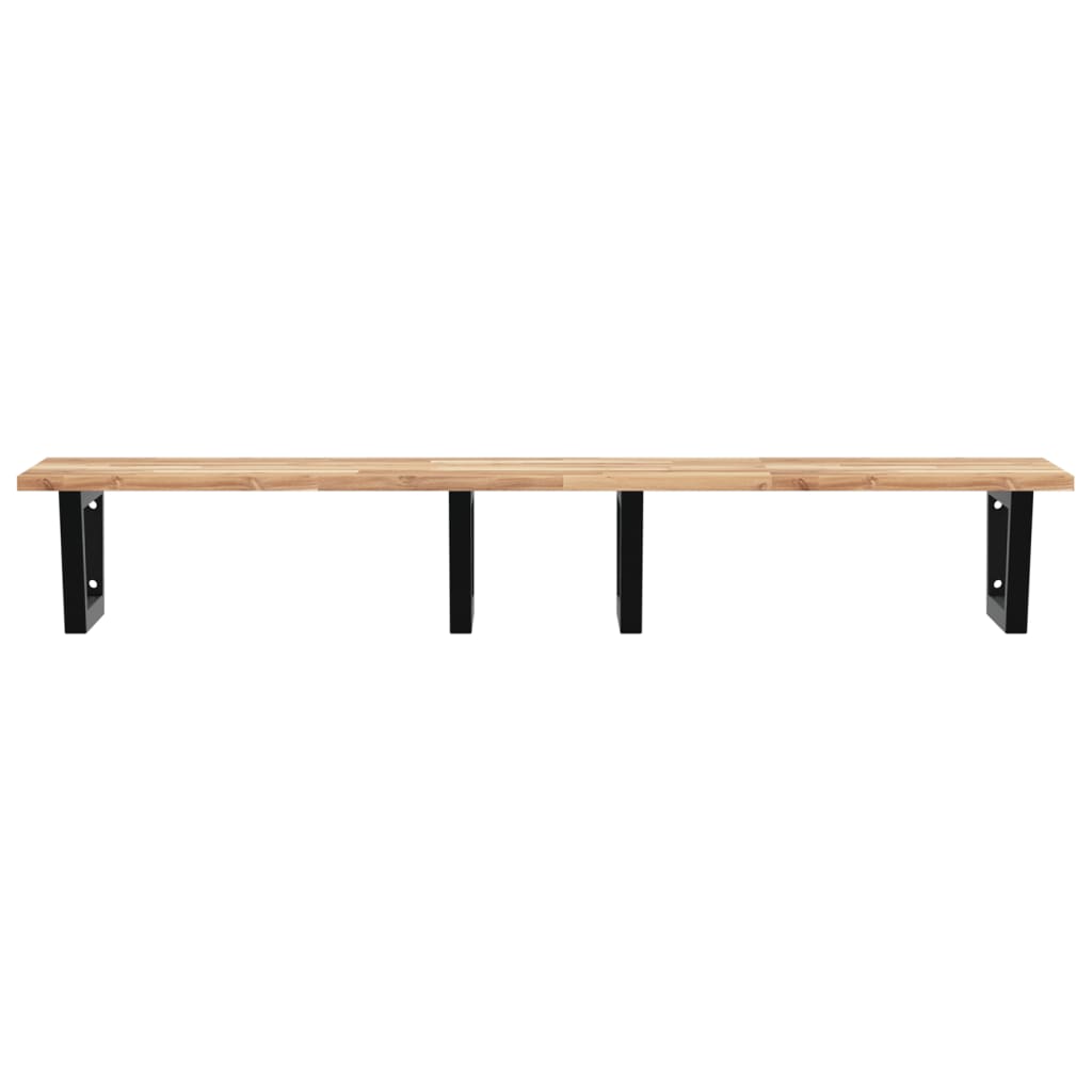 Badkamer wandschap staal en massief acaciahout is nu te koop bij PeponiXL, paradijselijk wonen!