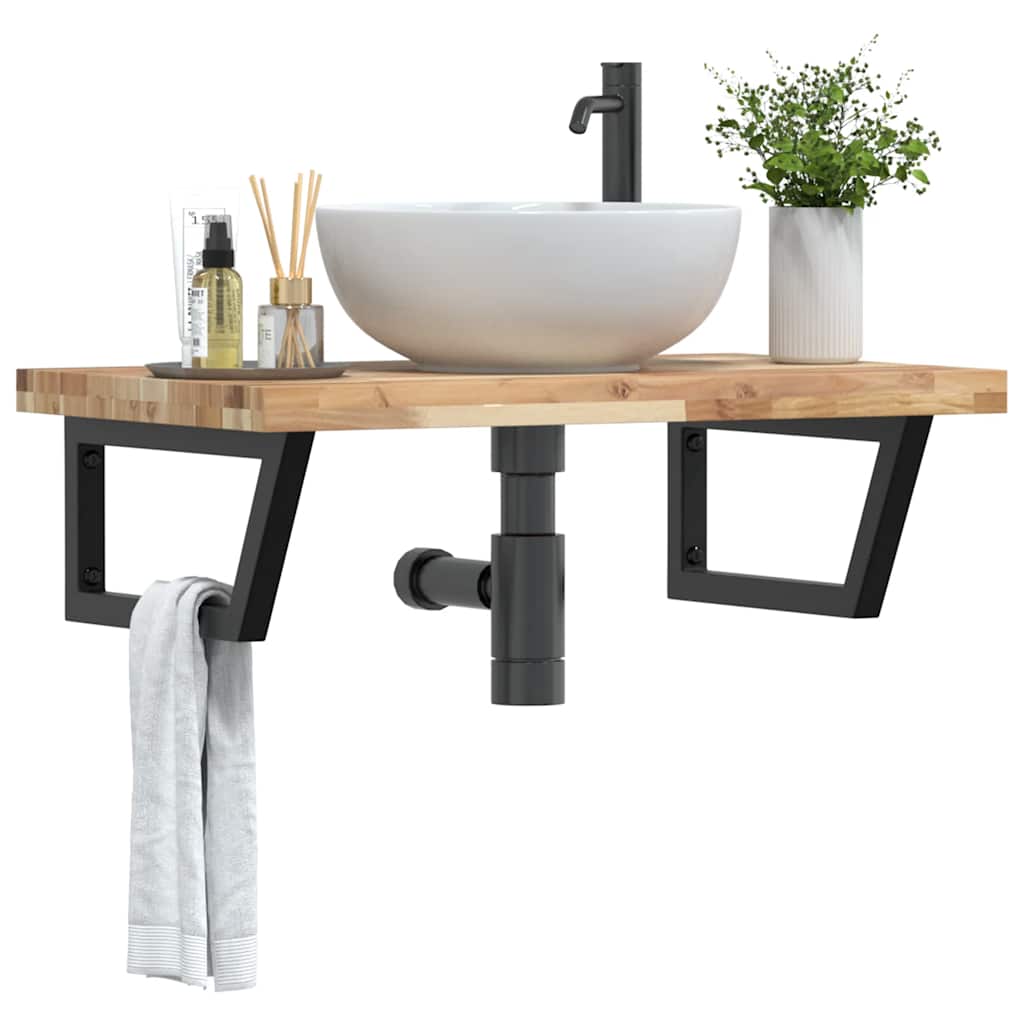 Badkamer wandschap staal en massief acaciahout is nu te koop bij PeponiXL, paradijselijk wonen!