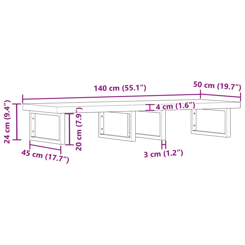 Badkamer wandschap staal en massief acaciahout is nu te koop bij PeponiXL, paradijselijk wonen!