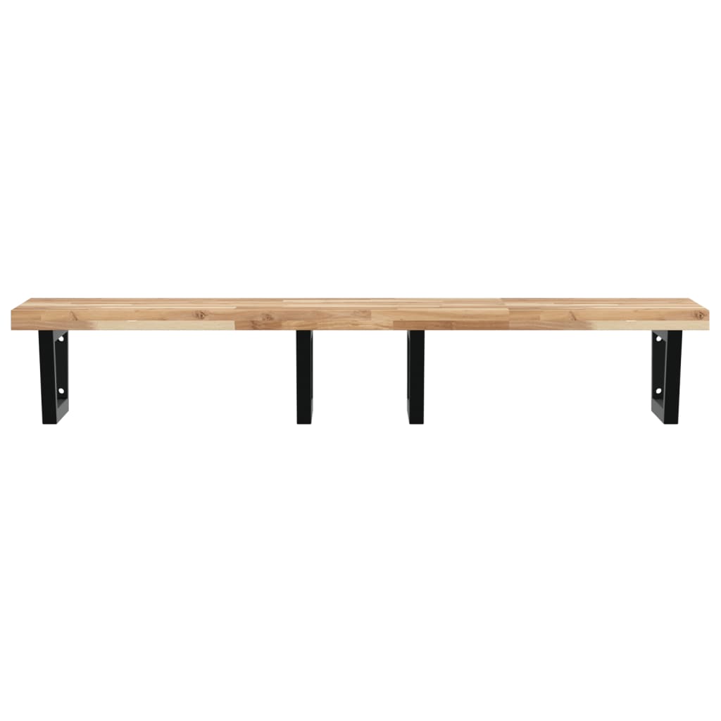 Badkamer wandschap staal en massief acaciahout is nu te koop bij PeponiXL, paradijselijk wonen!