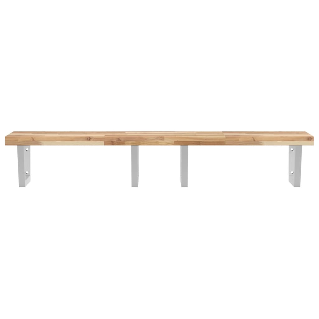Badkamer wandschap staal en massief acaciahout is nu te koop bij PeponiXL, paradijselijk wonen!