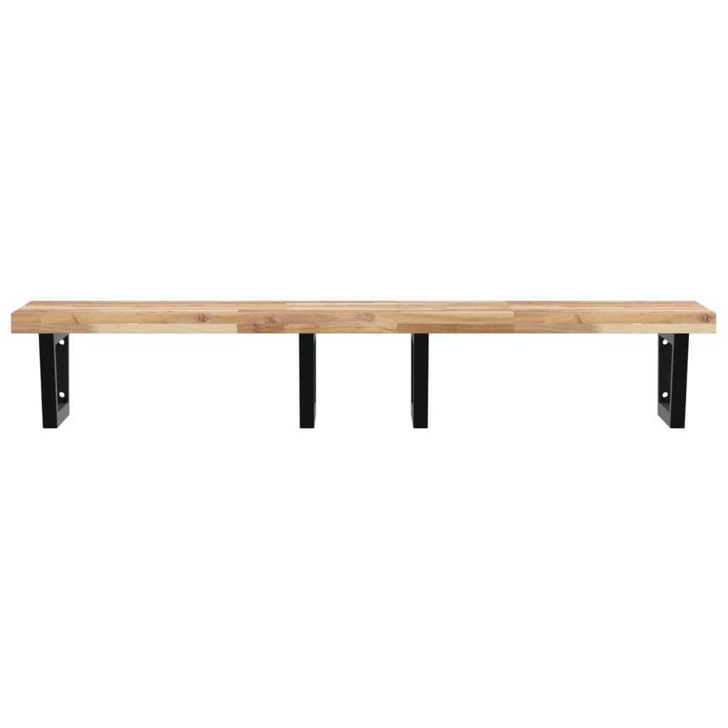 Badkamer wandschap staal en massief acaciahout is nu te koop bij PeponiXL, paradijselijk wonen!