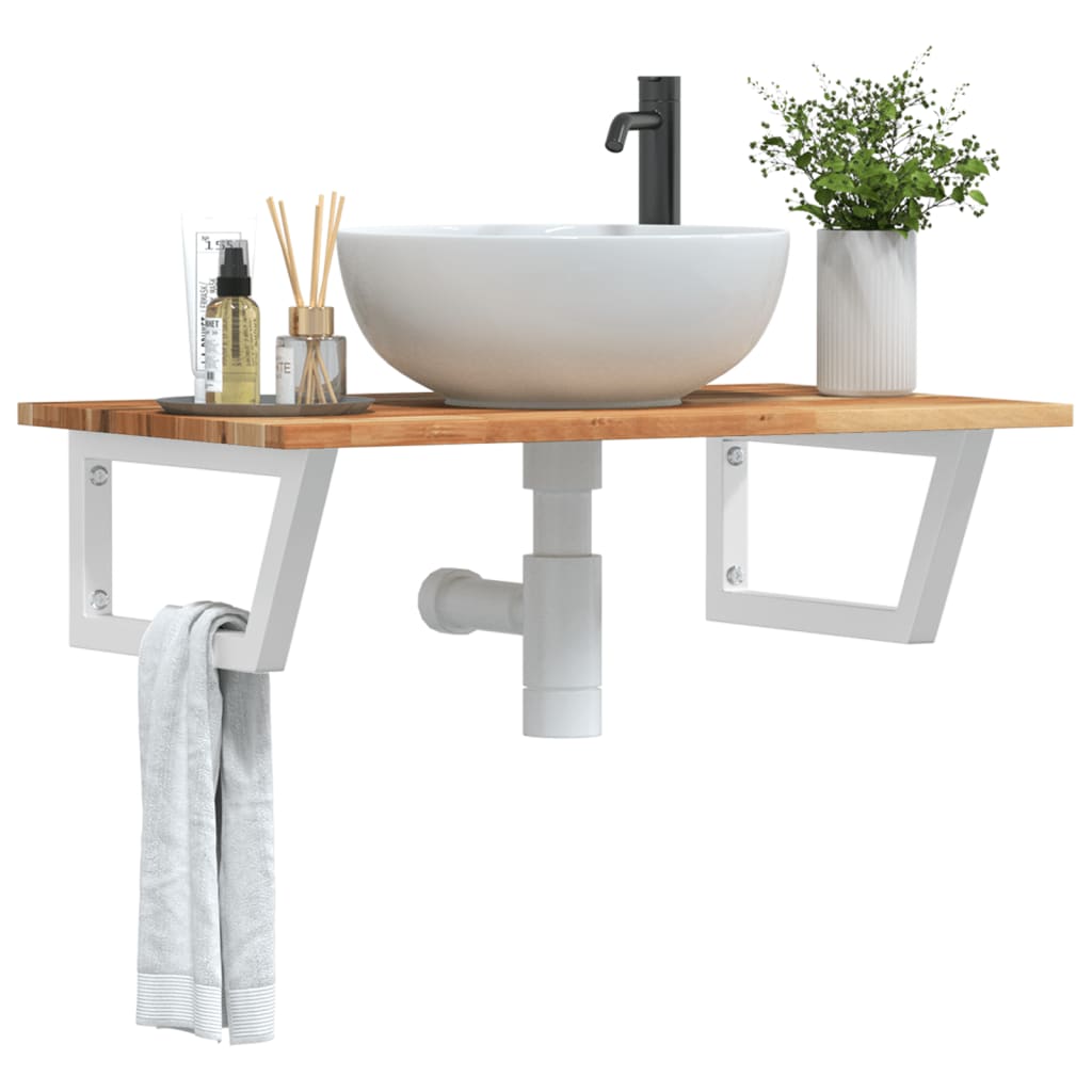 Badkamer wandschap staal en massief acaciahout is nu te koop bij PeponiXL, paradijselijk wonen!
