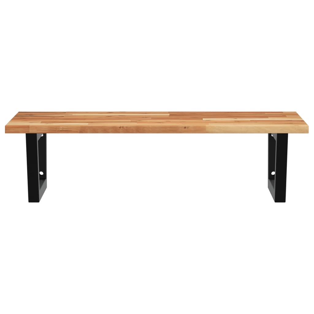 Badkamer wandschap staal en massief acaciahout is nu te koop bij PeponiXL, paradijselijk wonen!