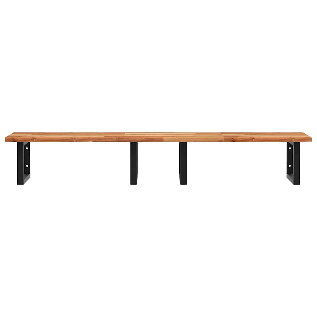 Badkamer wandschap staal en massief acaciahout is nu te koop bij PeponiXL, paradijselijk wonen!