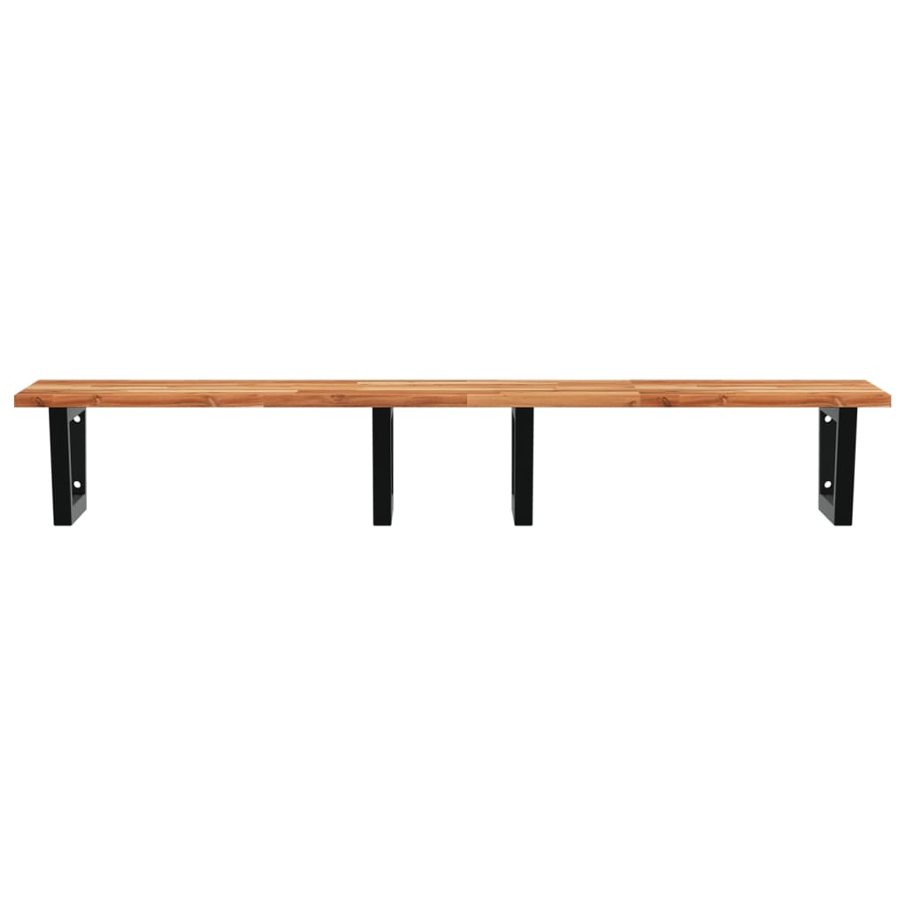 Badkamer wandschap staal en massief acaciahout is nu te koop bij PeponiXL, paradijselijk wonen!