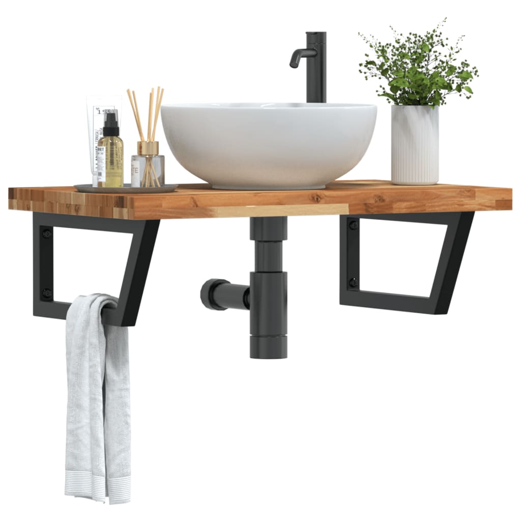 Badkamer wandschap staal en massief acaciahout is nu te koop bij PeponiXL, paradijselijk wonen!
