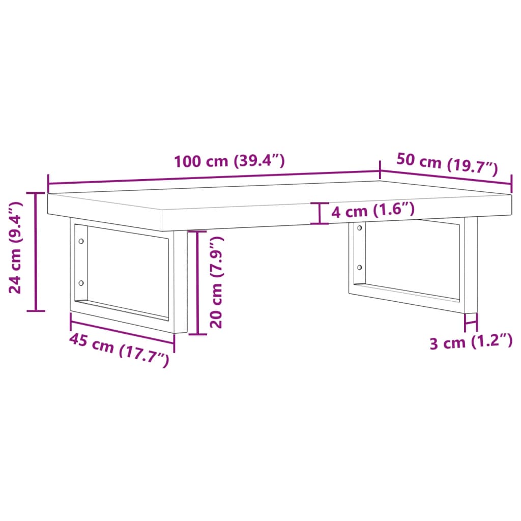 Badkamer wandschap staal en massief acaciahout is nu te koop bij PeponiXL, paradijselijk wonen!