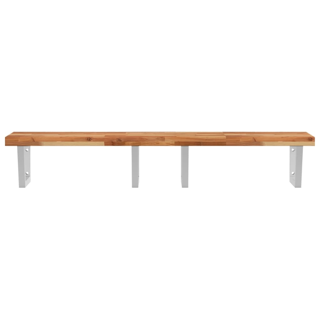 Badkamer wandschap staal en massief acaciahout is nu te koop bij PeponiXL, paradijselijk wonen!