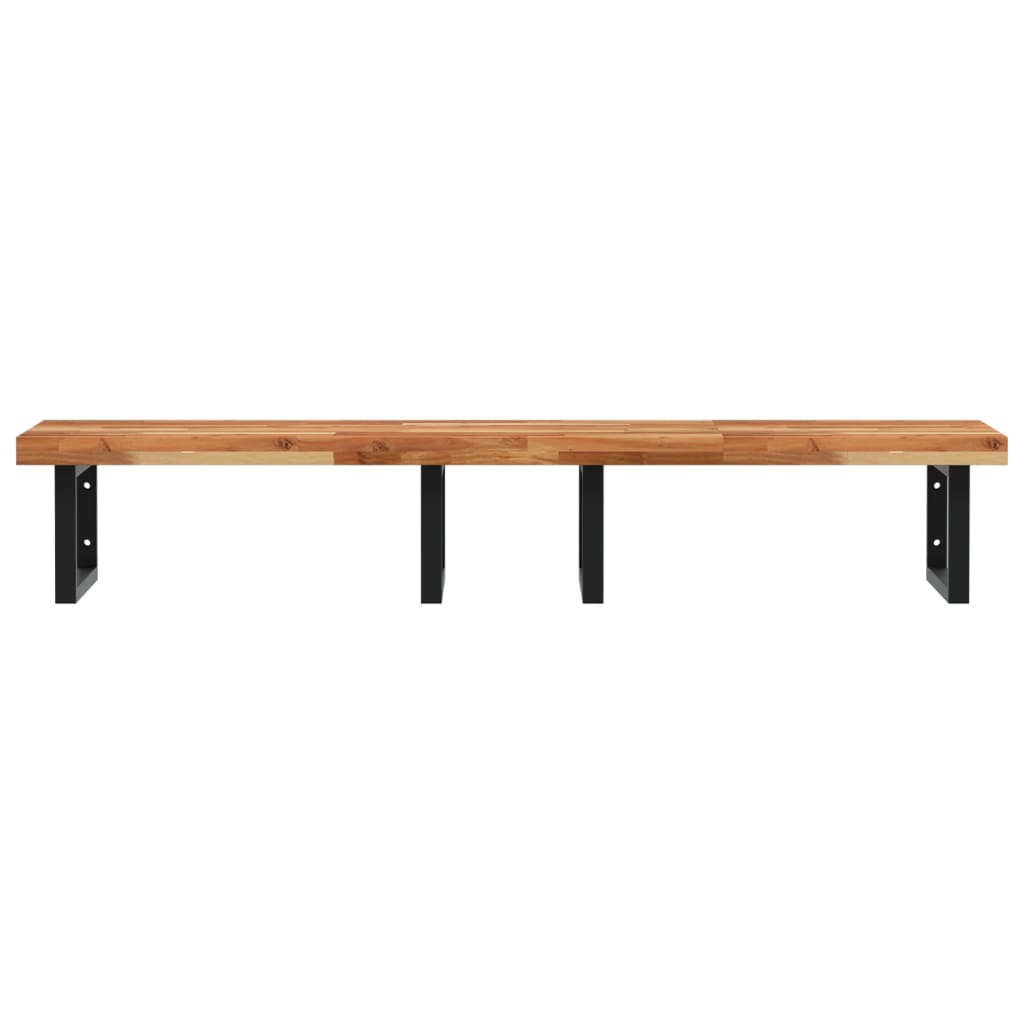 Badkamer wandschap staal en massief acaciahout is nu te koop bij PeponiXL, paradijselijk wonen!