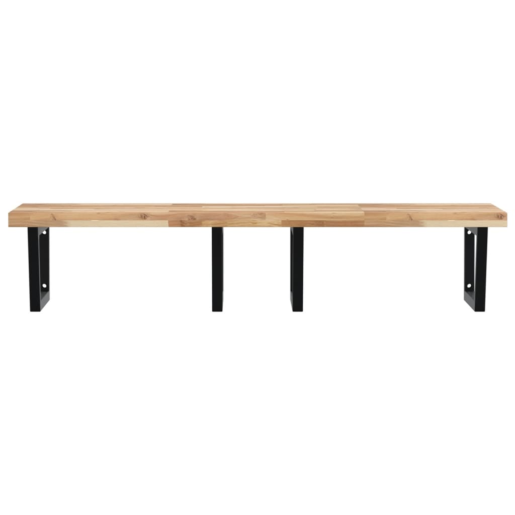 Badkamer wandschap staal en massief acaciahout is nu te koop bij PeponiXL, paradijselijk wonen!