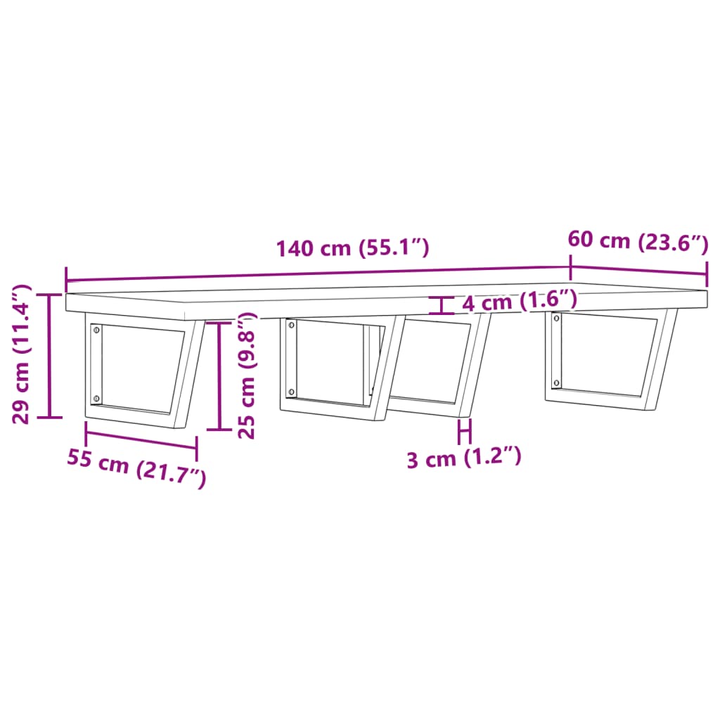 Badkamer wandschap staal en massief acaciahout is nu te koop bij PeponiXL, paradijselijk wonen!