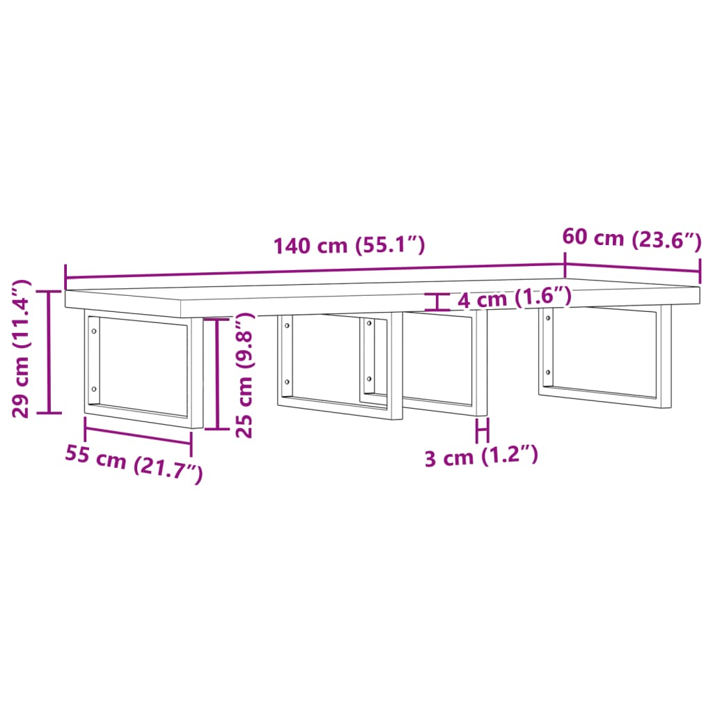 Badkamer wandschap staal en massief acaciahout is nu te koop bij PeponiXL, paradijselijk wonen!