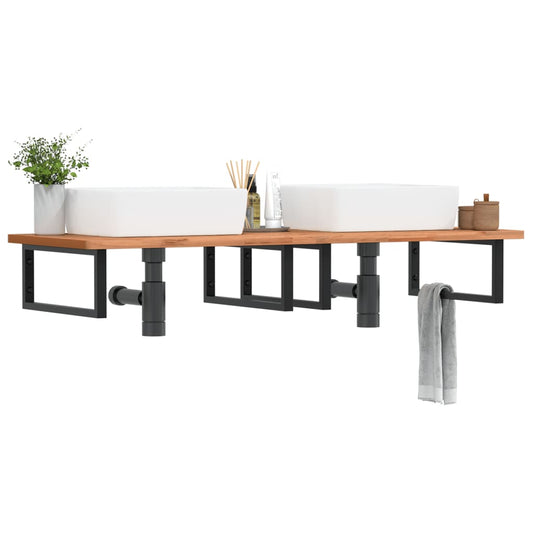 Badkamer wandschap staal en massief beukenhout is nu te koop bij PeponiXL, paradijselijk wonen!