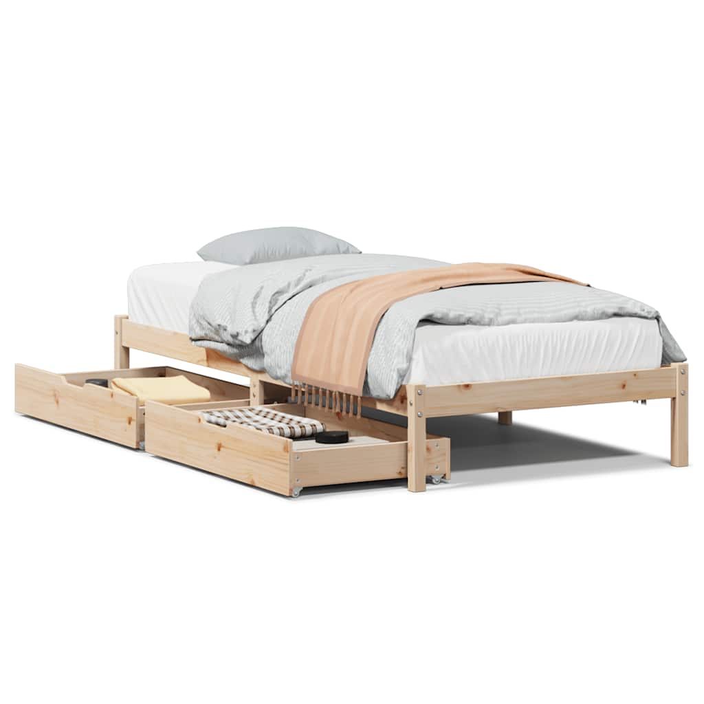 Bedframe zonder matras massief grenenhout 75x190 cm is nu te koop bij PeponiXL, paradijselijk wonen!