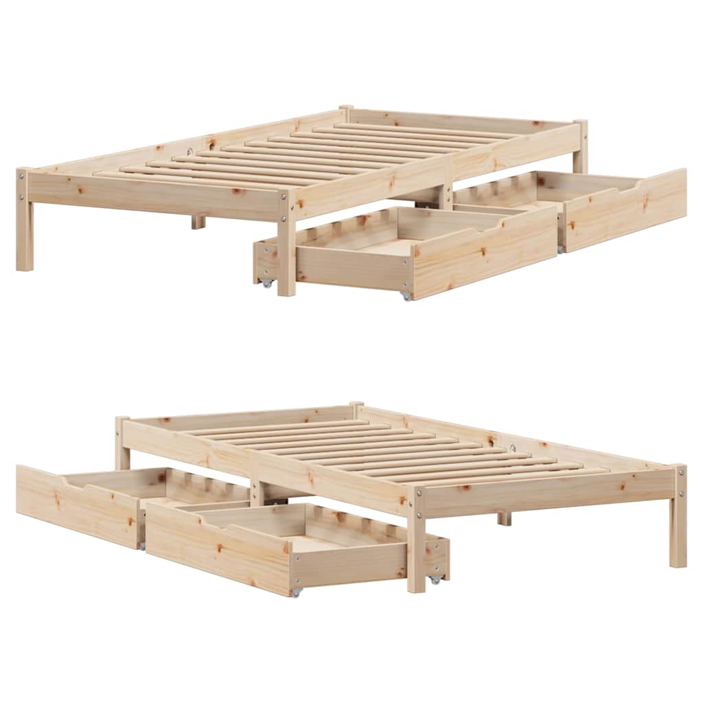 Bedframe zonder matras massief grenenhout 75x190 cm is nu te koop bij PeponiXL, paradijselijk wonen!