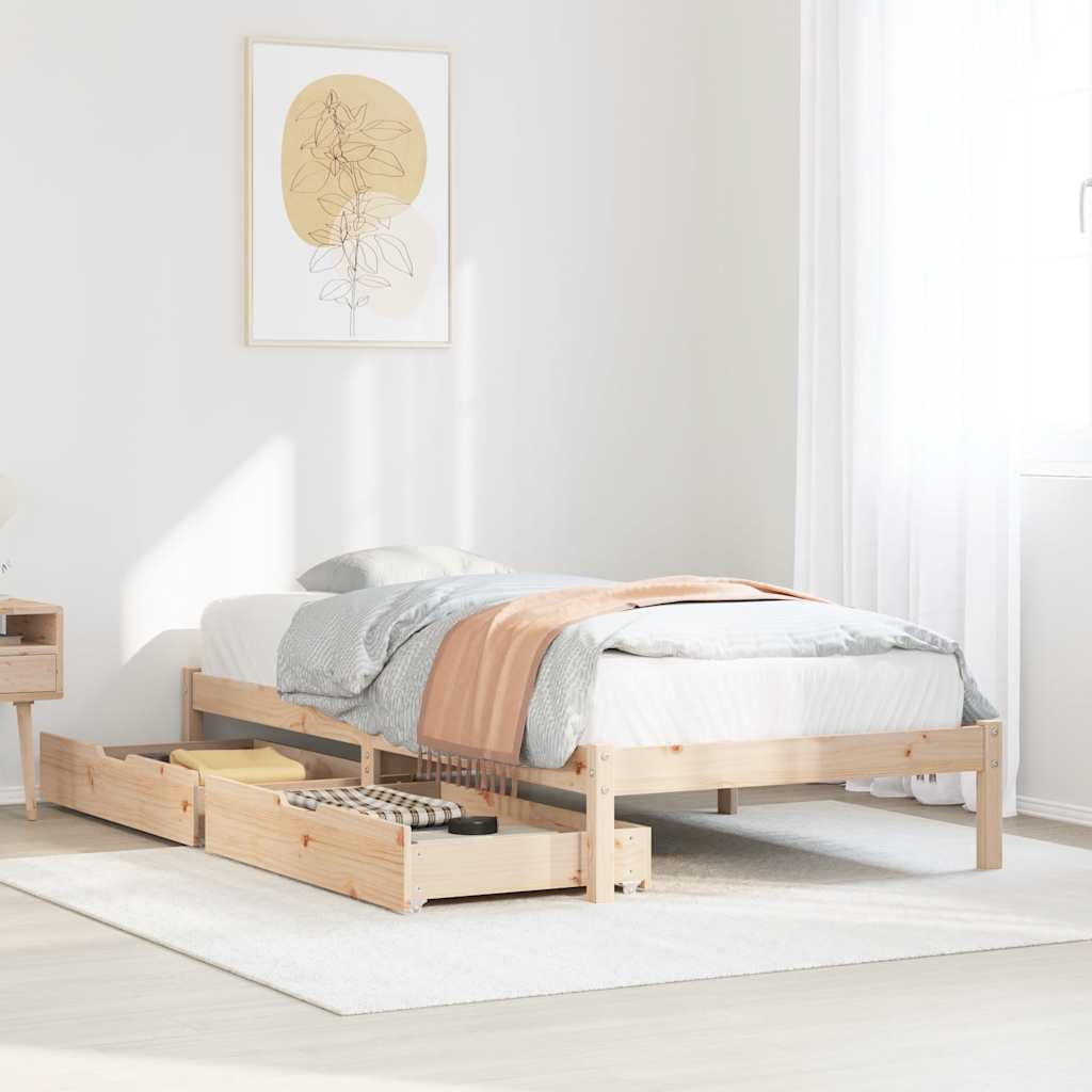 Bedframe zonder matras massief grenenhout 75x190 cm is nu te koop bij PeponiXL, paradijselijk wonen!