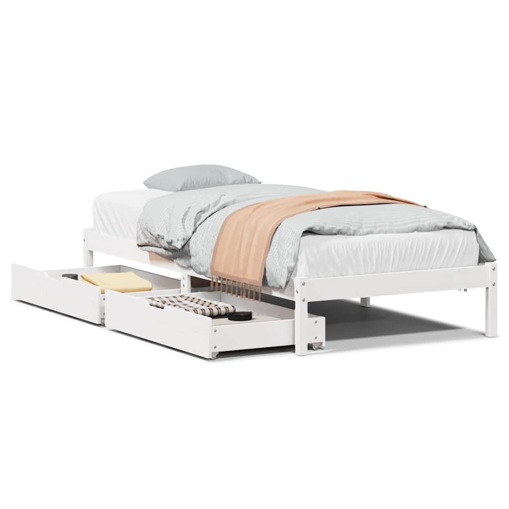 Bedframe zonder matras massief grenenhout wit 75x190 cm is nu te koop bij PeponiXL, paradijselijk wonen!