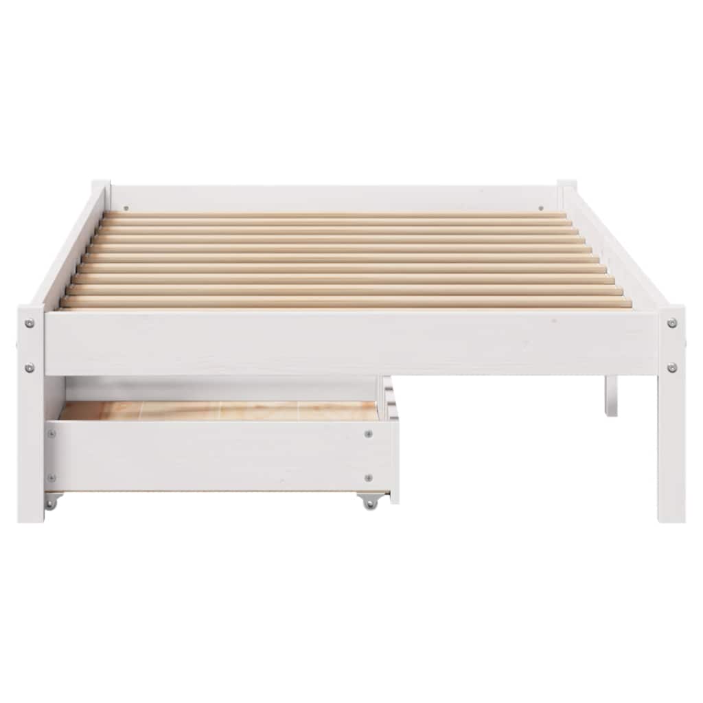 Bedframe zonder matras massief grenenhout wit 75x190 cm is nu te koop bij PeponiXL, paradijselijk wonen!