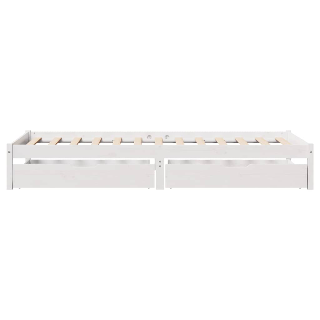 Bedframe zonder matras massief grenenhout wit 75x190 cm is nu te koop bij PeponiXL, paradijselijk wonen!