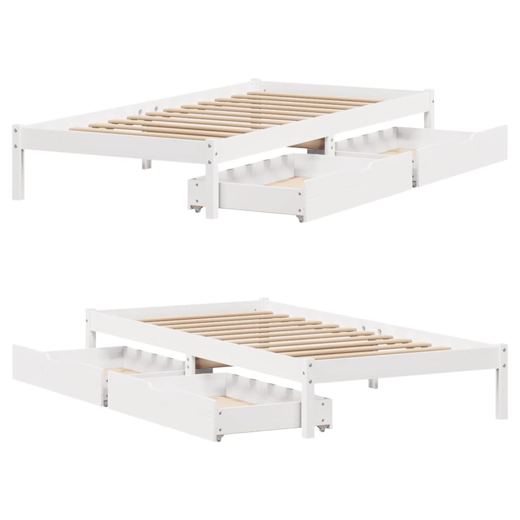 Bedframe zonder matras massief grenenhout wit 75x190 cm is nu te koop bij PeponiXL, paradijselijk wonen!