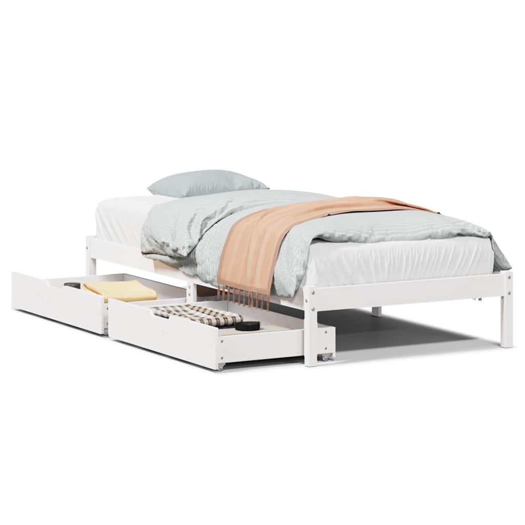 Bedframe zonder matras massief grenenhout wit 90x190 cm is nu te koop bij PeponiXL, paradijselijk wonen!