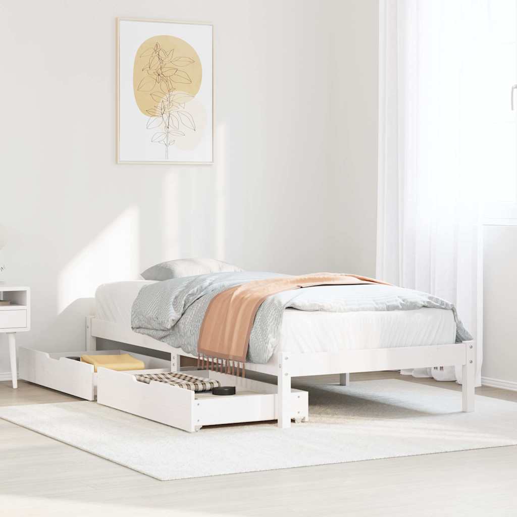 Bedframe zonder matras massief grenenhout wit 90x190 cm is nu te koop bij PeponiXL, paradijselijk wonen!