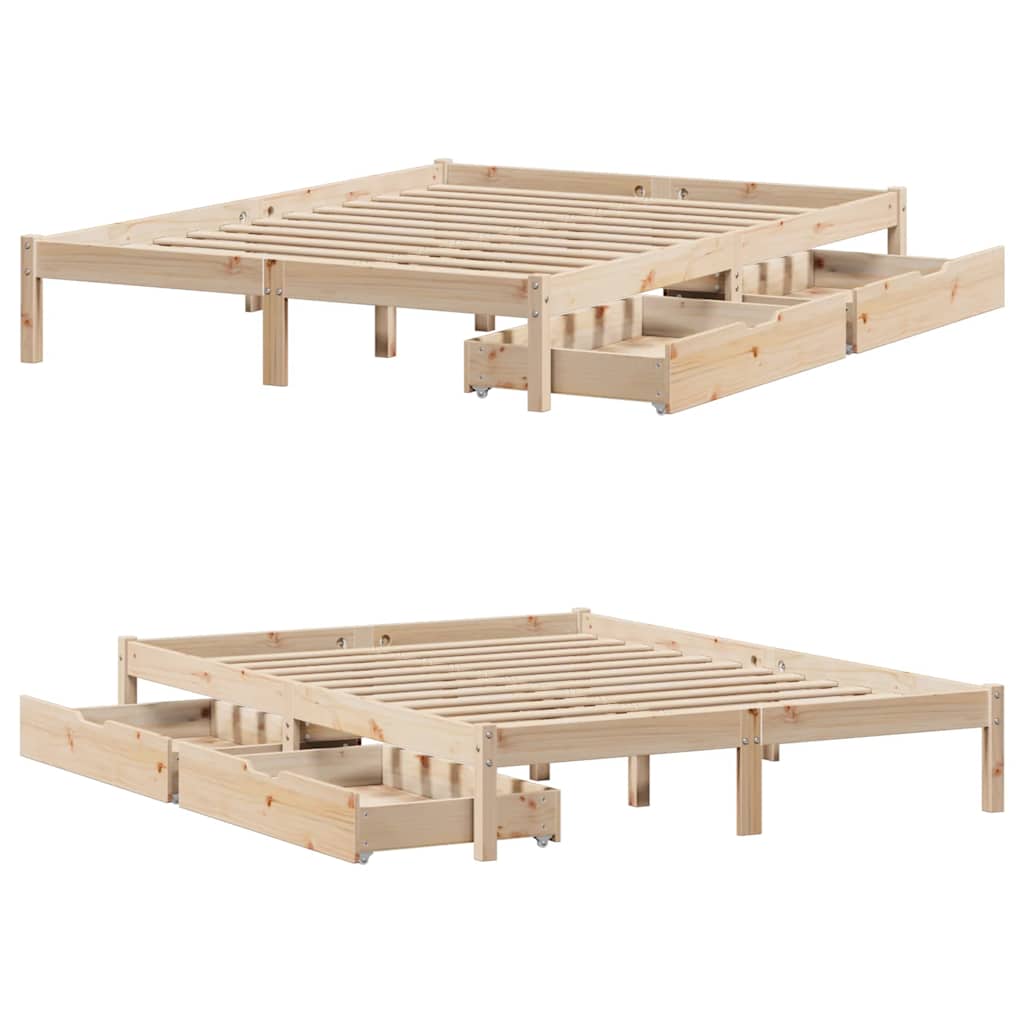 Bedframe zonder matras massief grenenhout 120x190 cm is nu te koop bij PeponiXL, paradijselijk wonen!