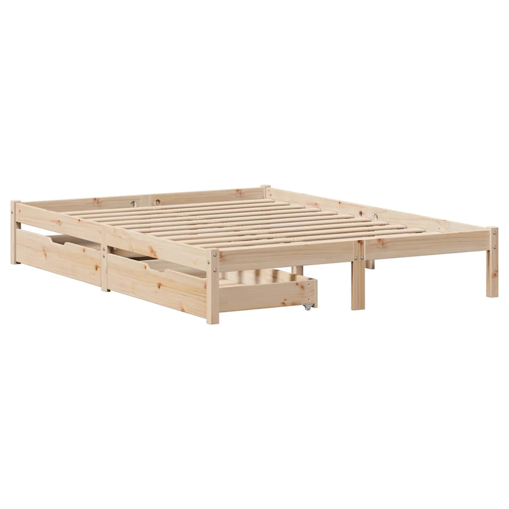 Bedframe zonder matras massief grenenhout 135x190 cm is nu te koop bij PeponiXL, paradijselijk wonen!