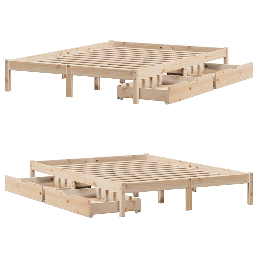 Bedframe zonder matras massief grenenhout 135x190 cm is nu te koop bij PeponiXL, paradijselijk wonen!