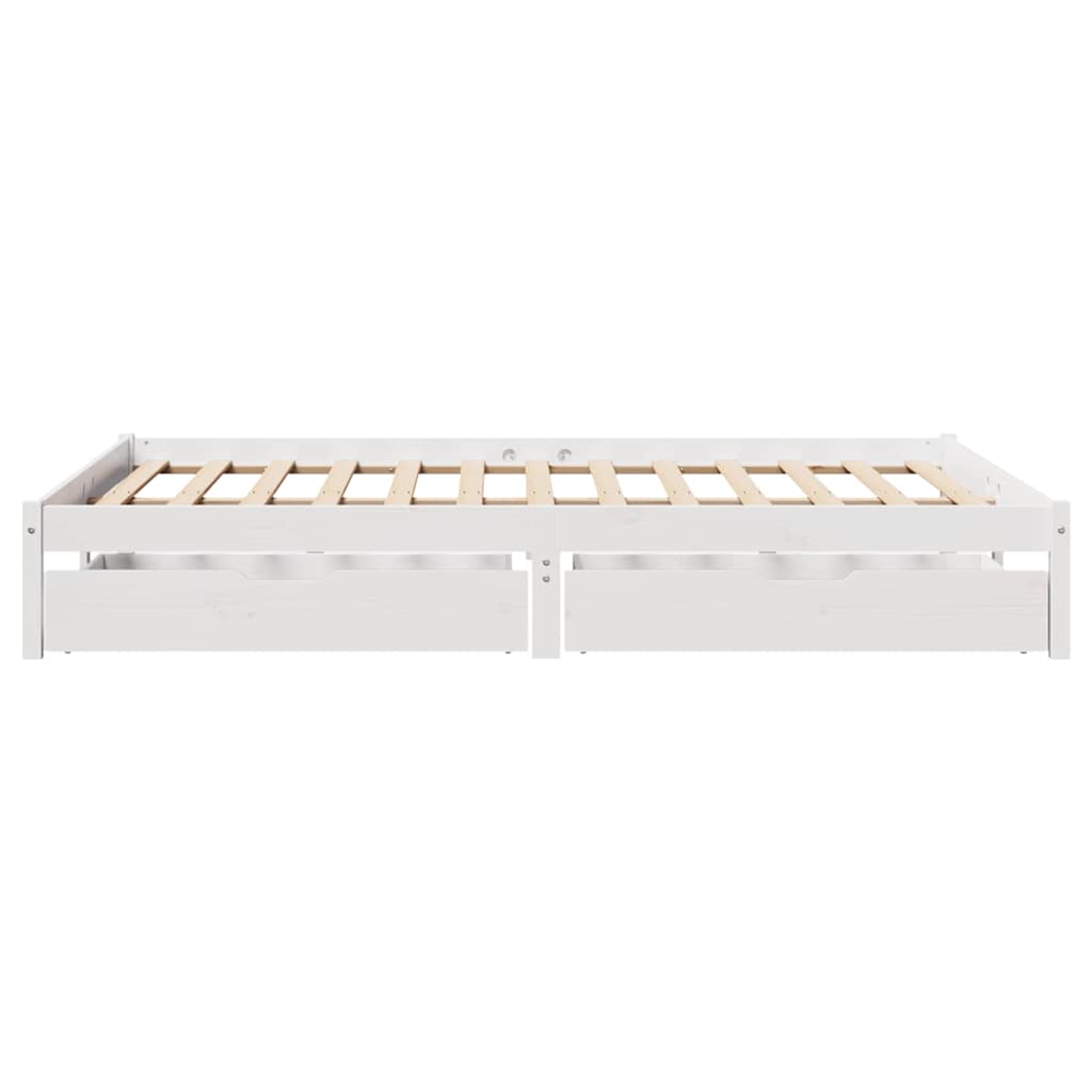 Bedframe zonder matras massief grenenhout wit 140x190 cm is nu te koop bij PeponiXL, paradijselijk wonen!