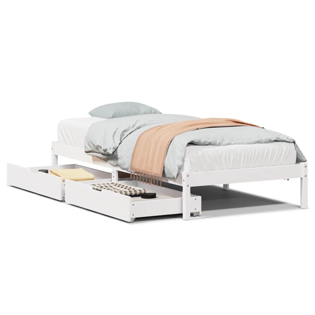 Bedframe zonder matras massief grenenhout wit 90x200 cm is nu te koop bij PeponiXL, paradijselijk wonen!