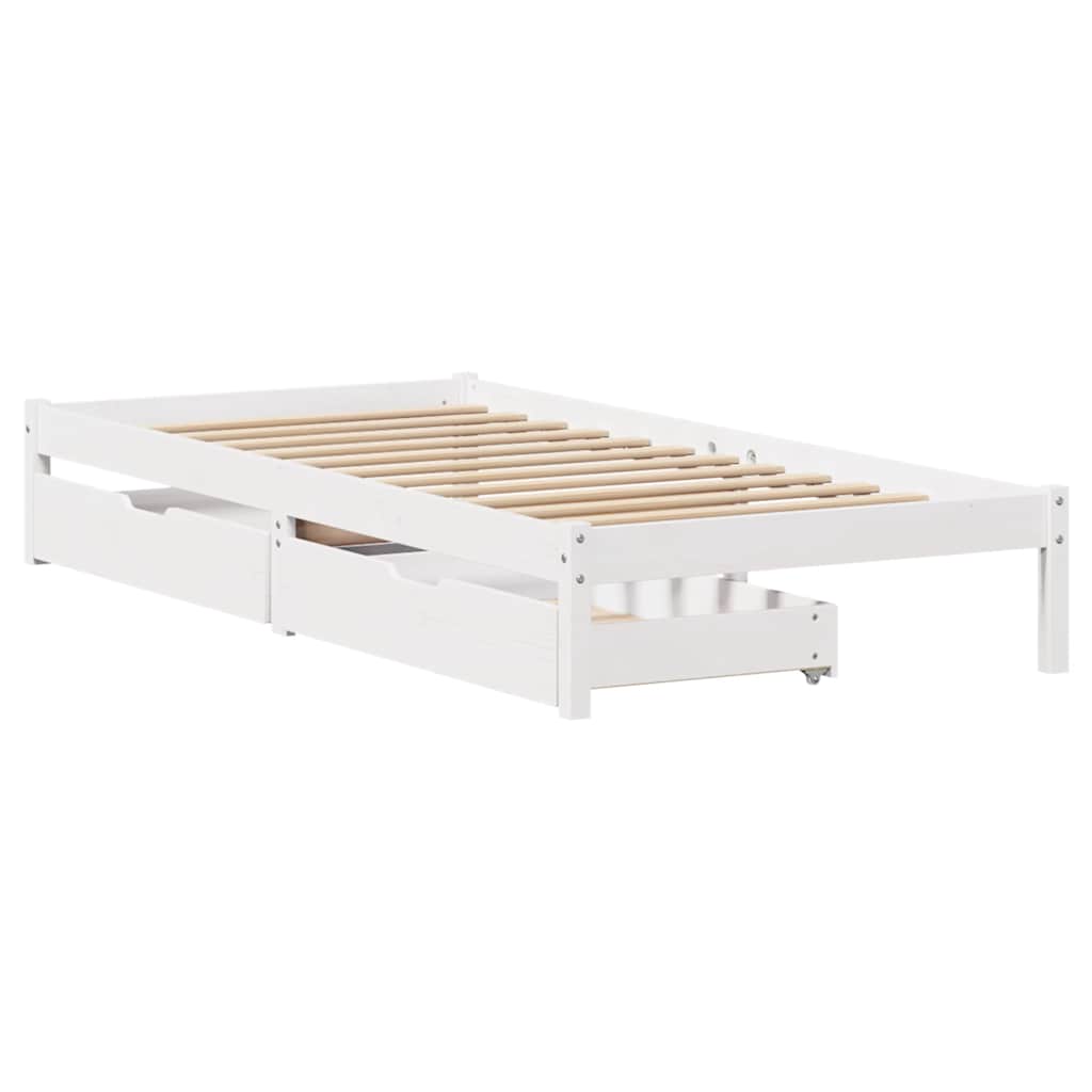 Bedframe zonder matras massief grenenhout wit 90x200 cm is nu te koop bij PeponiXL, paradijselijk wonen!