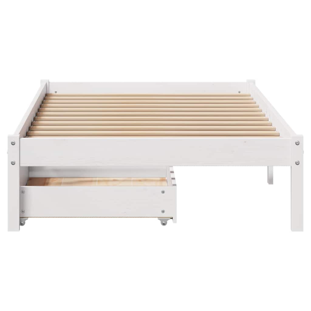 Bedframe zonder matras massief grenenhout wit 90x200 cm is nu te koop bij PeponiXL, paradijselijk wonen!