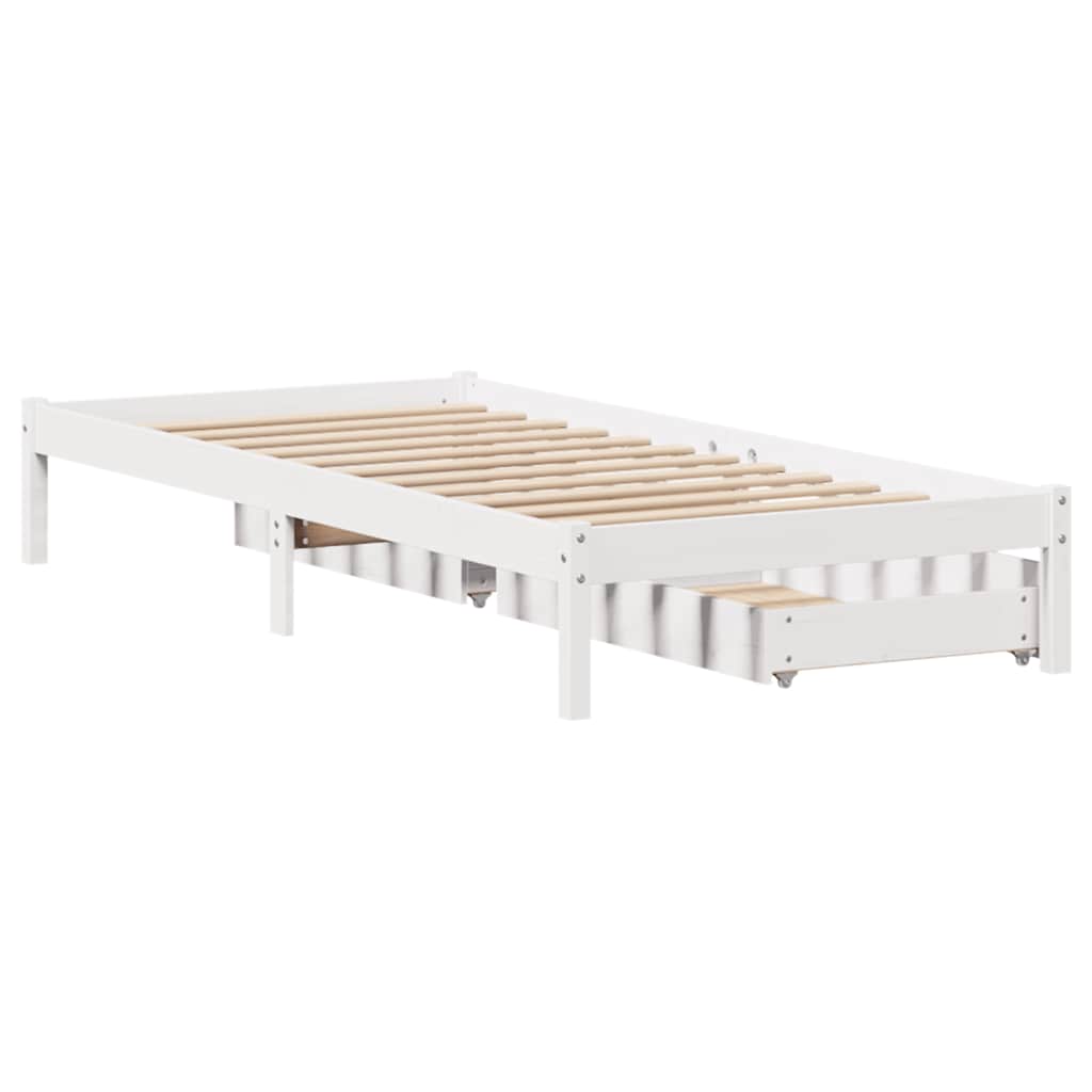 Bedframe zonder matras massief grenenhout wit 90x200 cm is nu te koop bij PeponiXL, paradijselijk wonen!