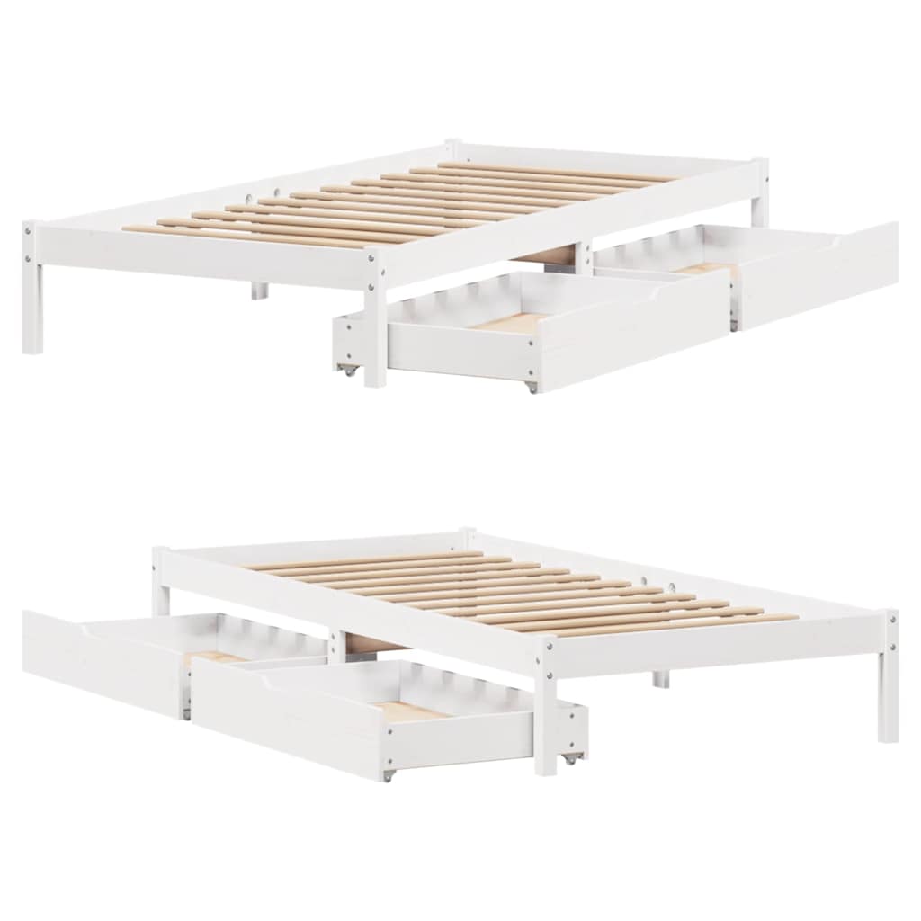 Bedframe zonder matras massief grenenhout wit 90x200 cm is nu te koop bij PeponiXL, paradijselijk wonen!