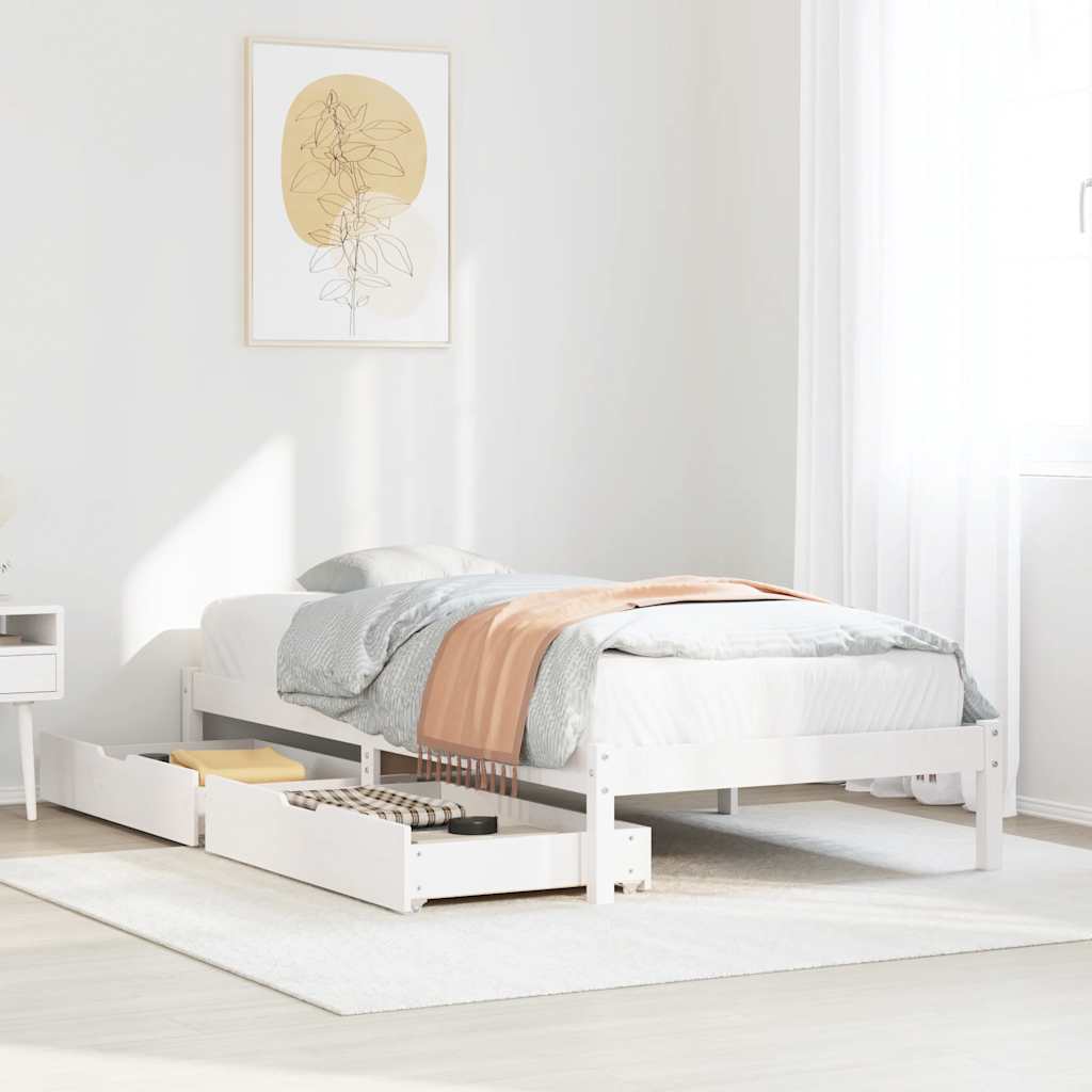 Bedframe zonder matras massief grenenhout wit 90x200 cm is nu te koop bij PeponiXL, paradijselijk wonen!