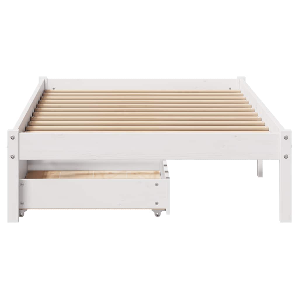 Bedframe zonder matras massief grenenhout wit 140x200 cm is nu te koop bij PeponiXL, paradijselijk wonen!
