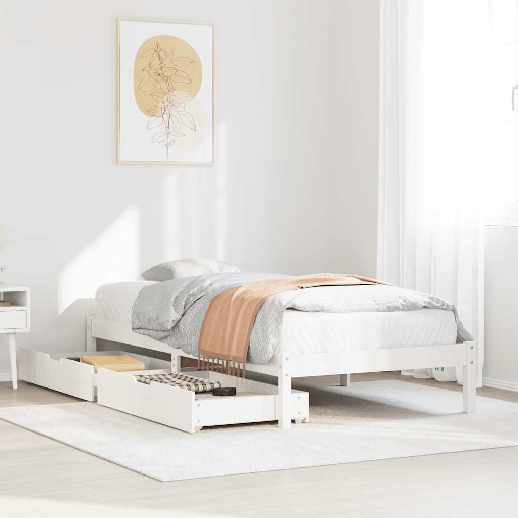 Bedframe zonder matras massief grenenhout wit 140x200 cm is nu te koop bij PeponiXL, paradijselijk wonen!