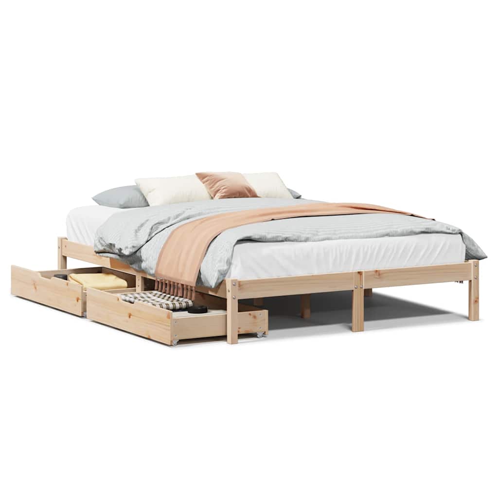 Bedframe zonder matras massief grenenhout 150x200 cm is nu te koop bij PeponiXL, paradijselijk wonen!