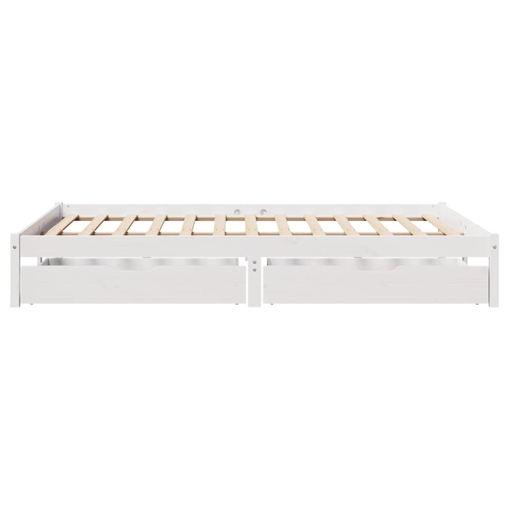 Bedframe zonder matras massief grenenhout wit 150x200 cm is nu te koop bij PeponiXL, paradijselijk wonen!