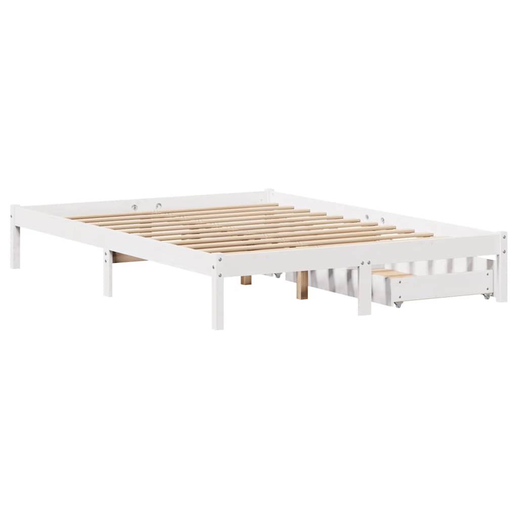 Bedframe zonder matras massief grenenhout wit 150x200 cm is nu te koop bij PeponiXL, paradijselijk wonen!