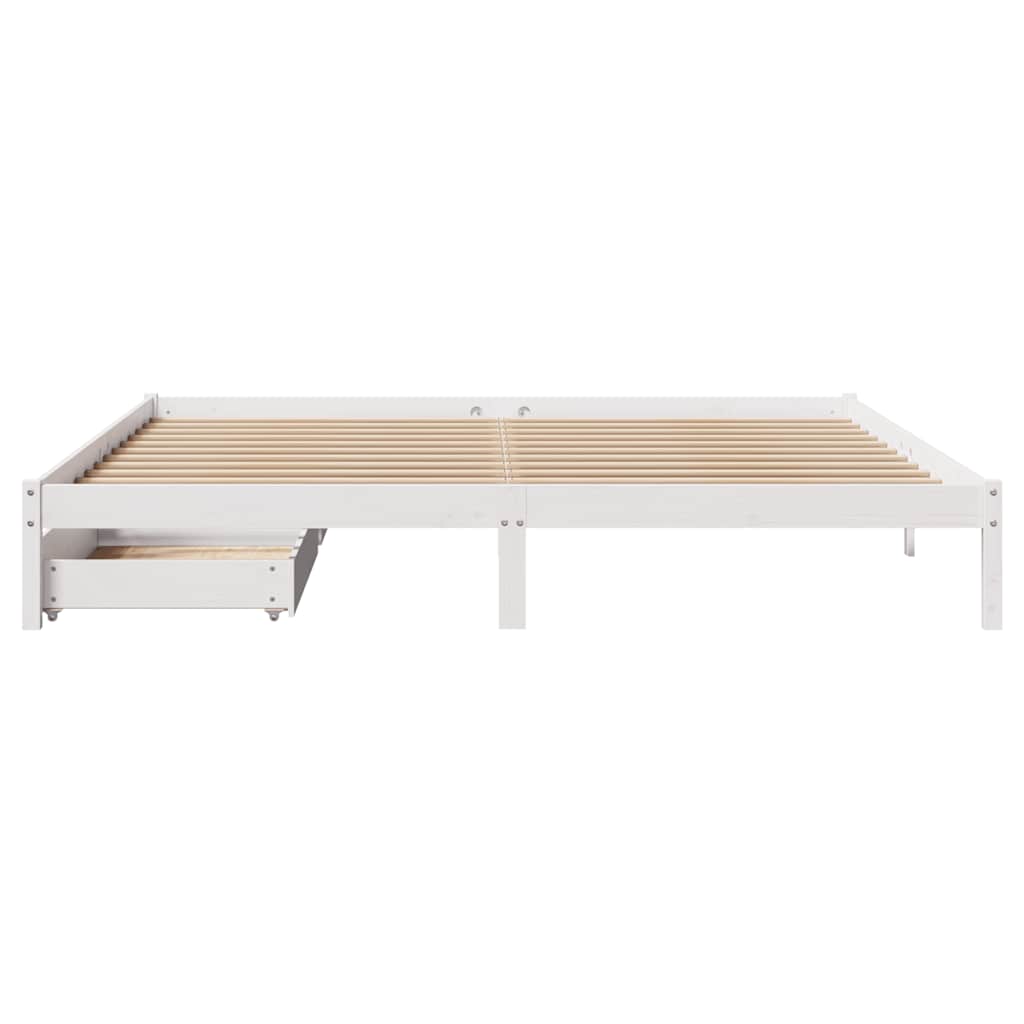 Bedframe zonder matras massief grenenhout wit 180x200 cm is nu te koop bij PeponiXL, paradijselijk wonen!
