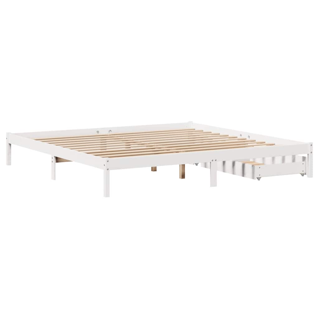 Bedframe zonder matras massief grenenhout wit 180x200 cm is nu te koop bij PeponiXL, paradijselijk wonen!