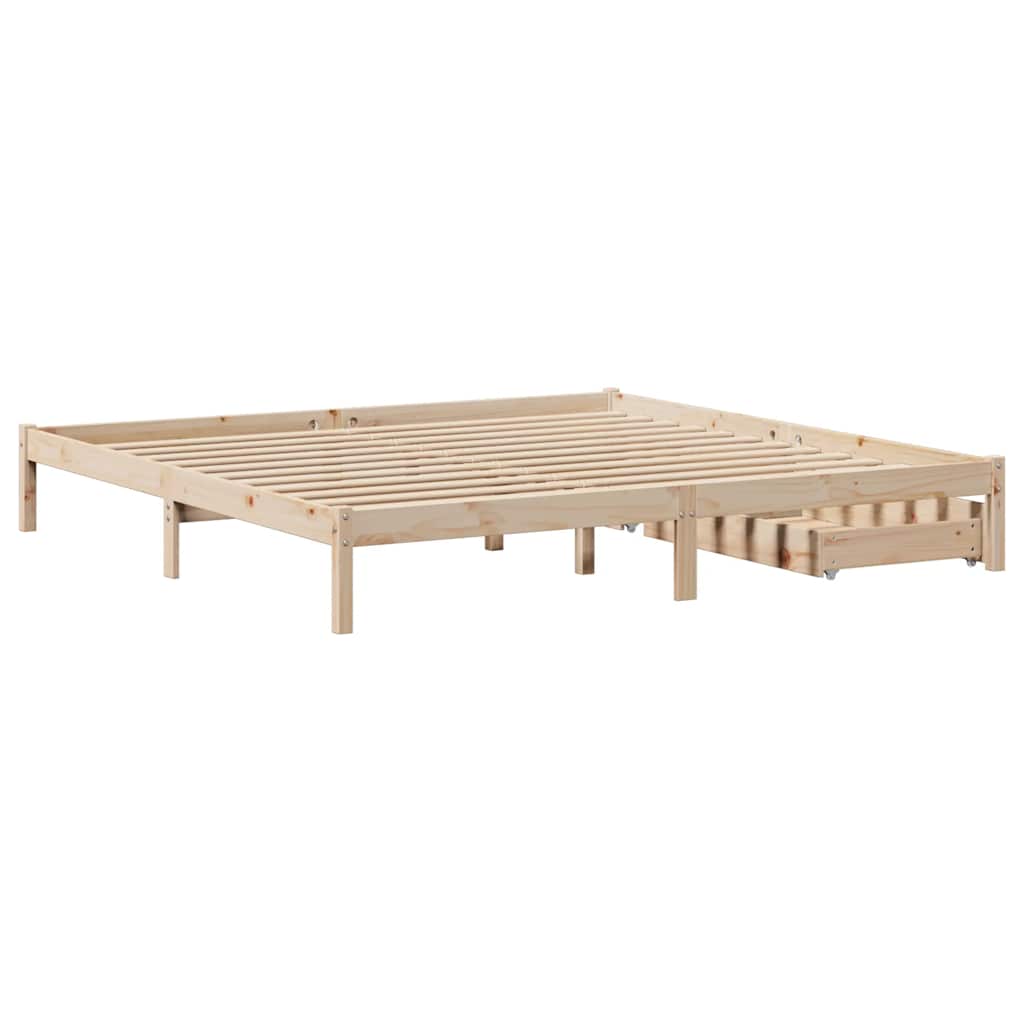 Bedframe zonder matras massief grenenhout 200x200 cm is nu te koop bij PeponiXL, paradijselijk wonen!