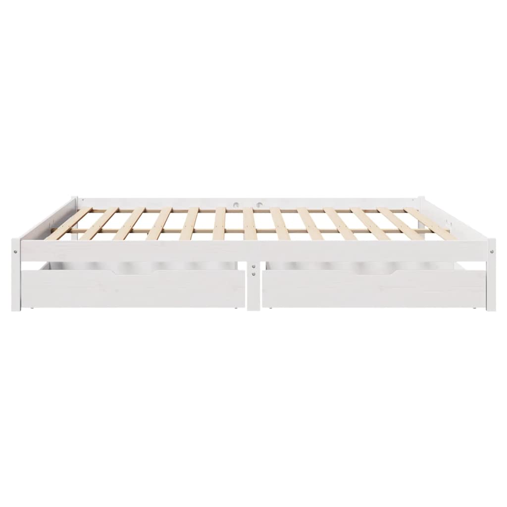 Bedframe zonder matras massief grenenhout wit 200x200 cm is nu te koop bij PeponiXL, paradijselijk wonen!