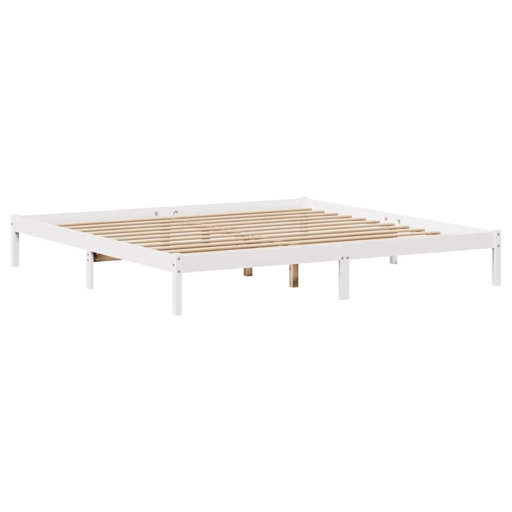 Bedframe zonder matras massief grenenhout wit 200x200 cm is nu te koop bij PeponiXL, paradijselijk wonen!