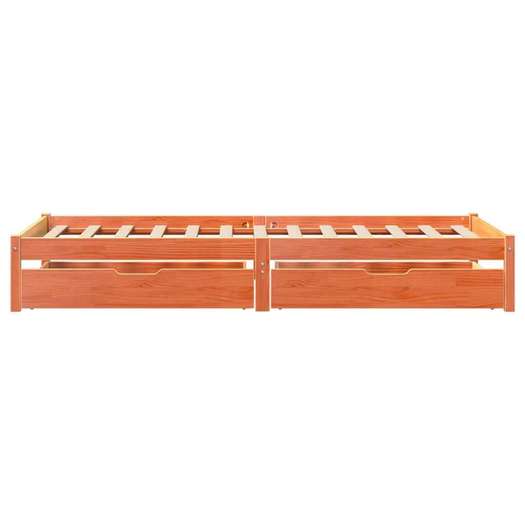 Bedframe zonder matras massief grenenhout wasbruin 90x200 cm is nu te koop bij PeponiXL, paradijselijk wonen!