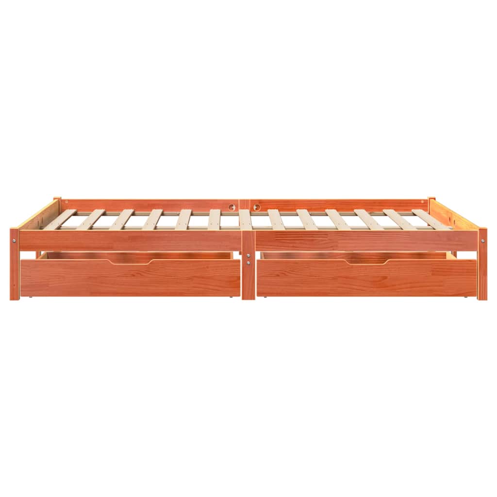 Bedframe zonder matras massief grenenhout wasbruin 150x200 cm is nu te koop bij PeponiXL, paradijselijk wonen!
